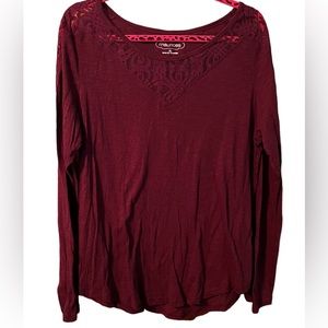 Maurices Maroon Long-sleeve Shirt
